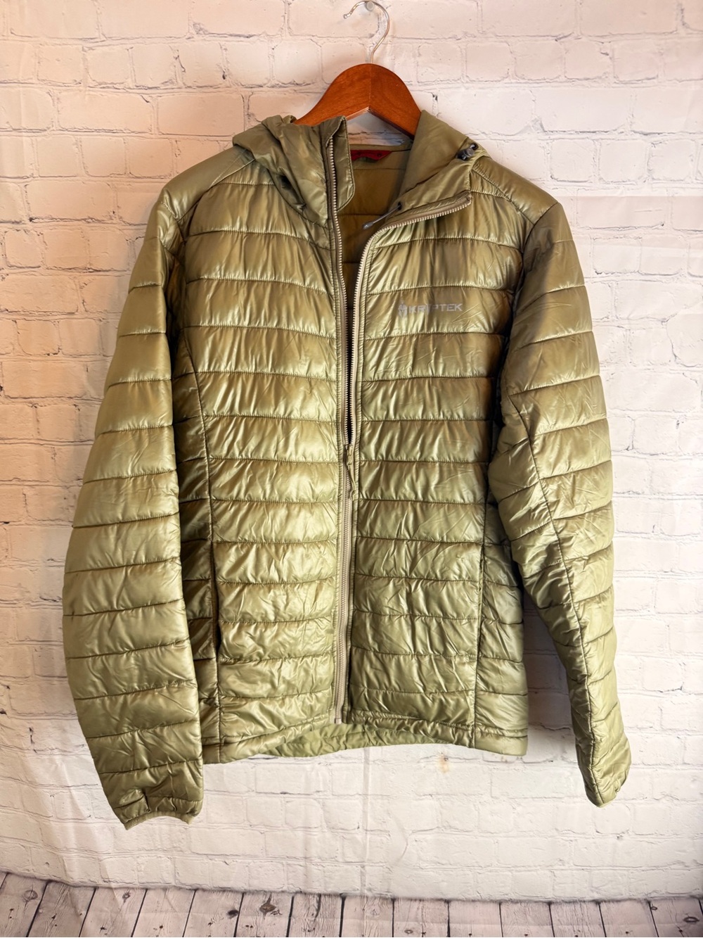Kryptek Men's Quilted Hooded Puffer Jacket in Olive Size S/M